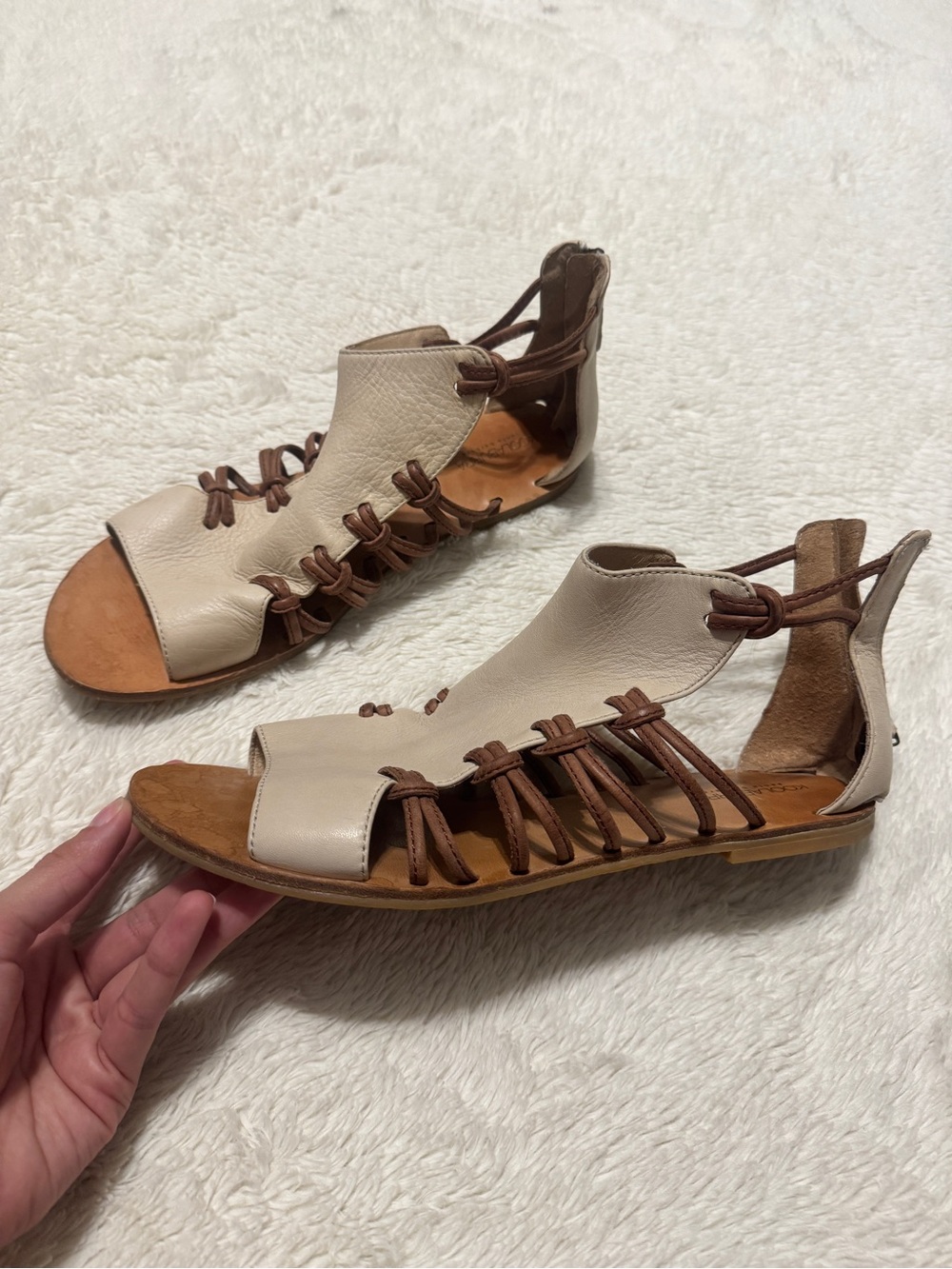 Tan Genuine Leather Gladiator Sandals